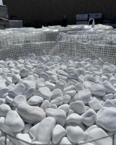 SANTORINI WHITE MARBLE BEACH PEBBLES
