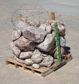 Colorado river boulders on pallet